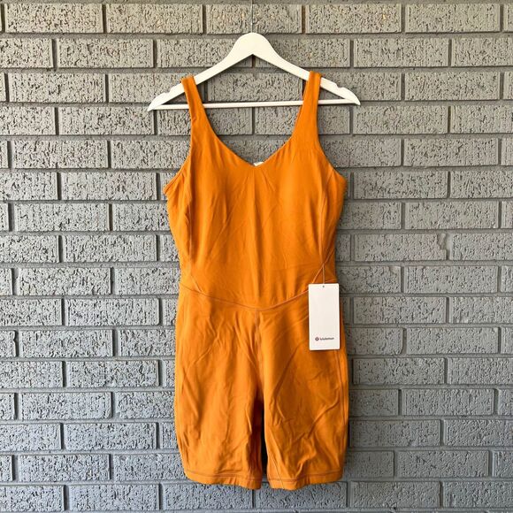 NEW Lululemon Align Bodysuit 8" Autumn Orange Size 10 - Picture 3 of 7